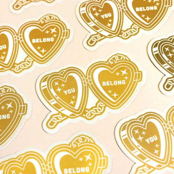 "You Belong" Self-Love Heart-Locket Sticker.