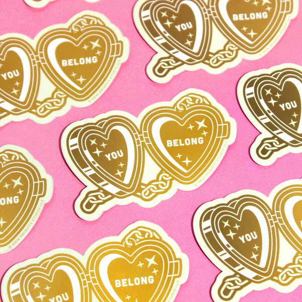 "You Belong" Self-Love Heart-Locket Sticker.