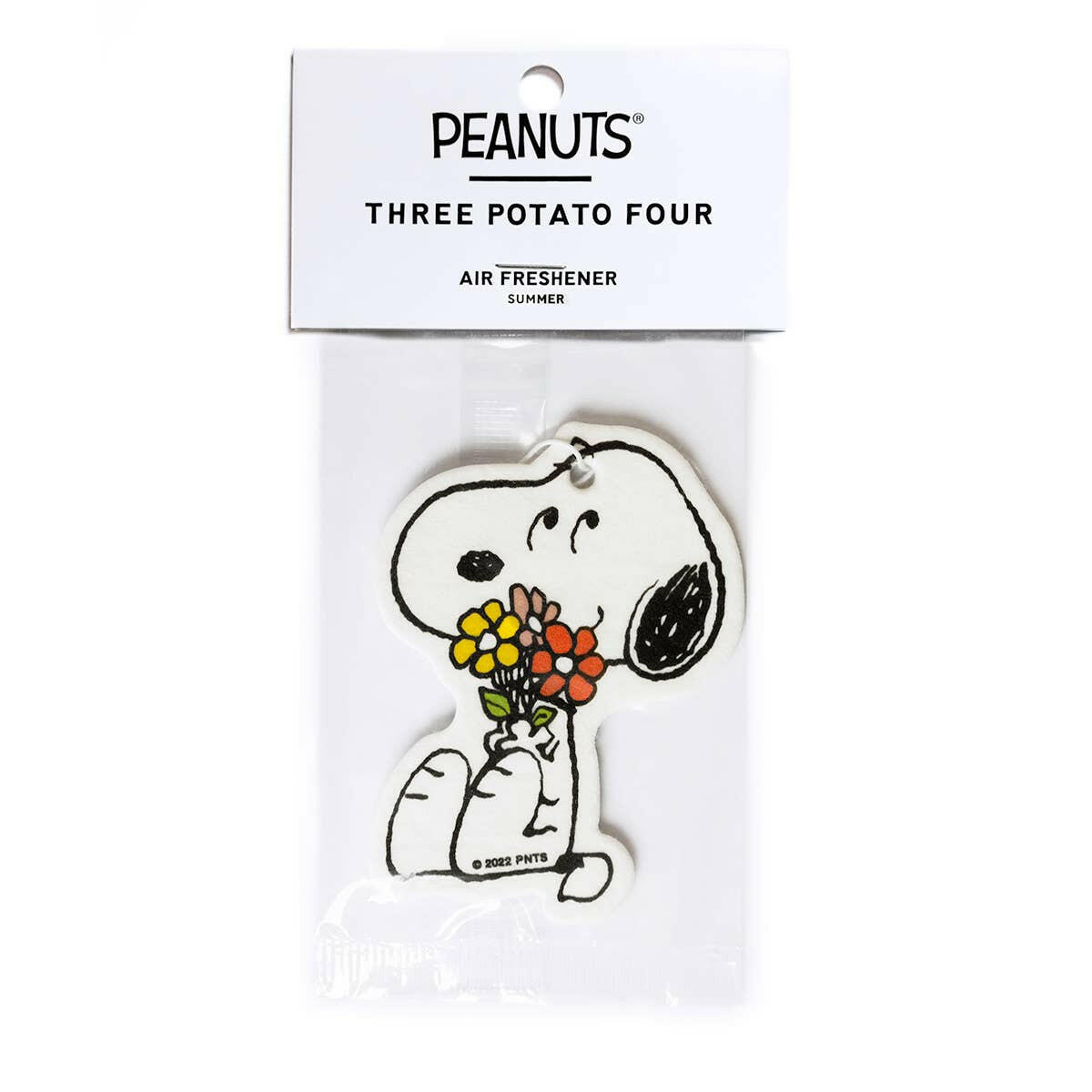Snoopy Holding a Bouquet Hanging Air Freshener - Made in USA | Summer Nights Scent.